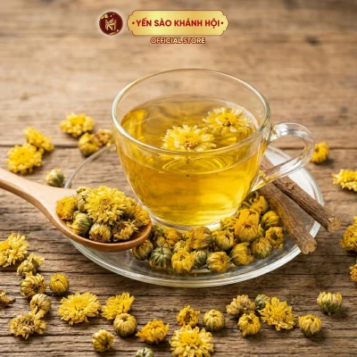 Hoa Cúc Vàng Sấy Khô, Hoàng Cúc Nguyên Bông Tự Nhiên, Mát Gan, Sáng Mắt, Dưỡng Nhan.
